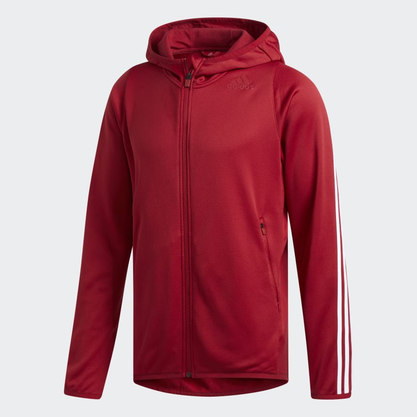 adidas FreeLift Daily 3 Stripes Hoodie Burgundy adidas Australia