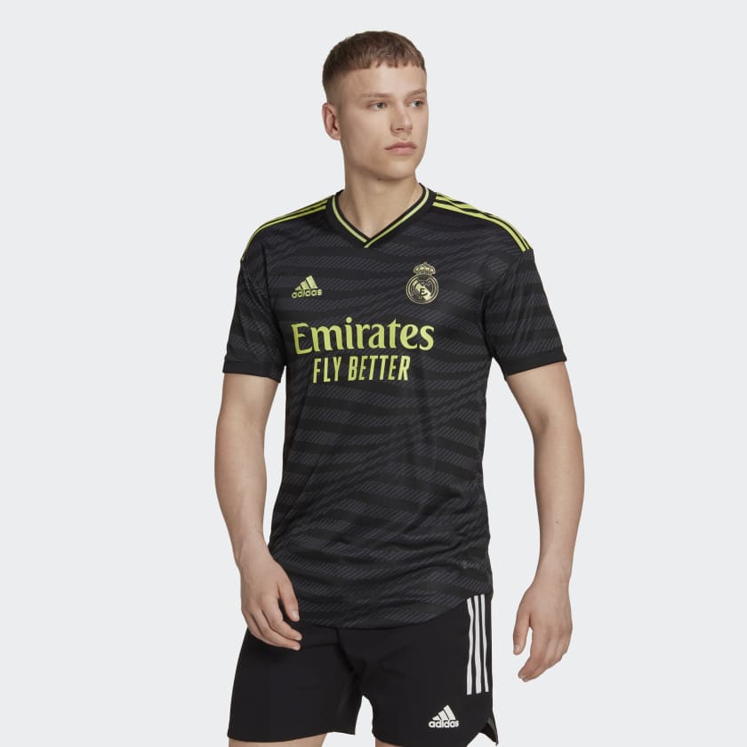 adidas Real Madrid 22/23 Third Authentic Black Soccer US | - Men\'s Jersey | adidas