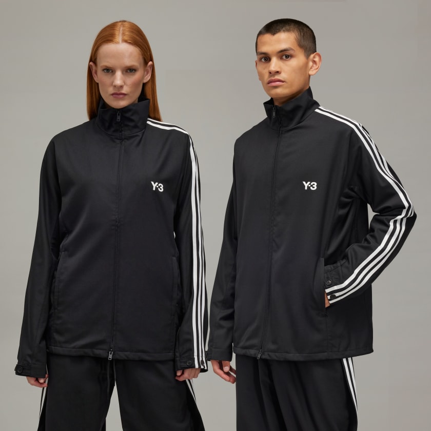 adidas Y-3 羊革 ジャケット アシンメトリー スリーストライプ