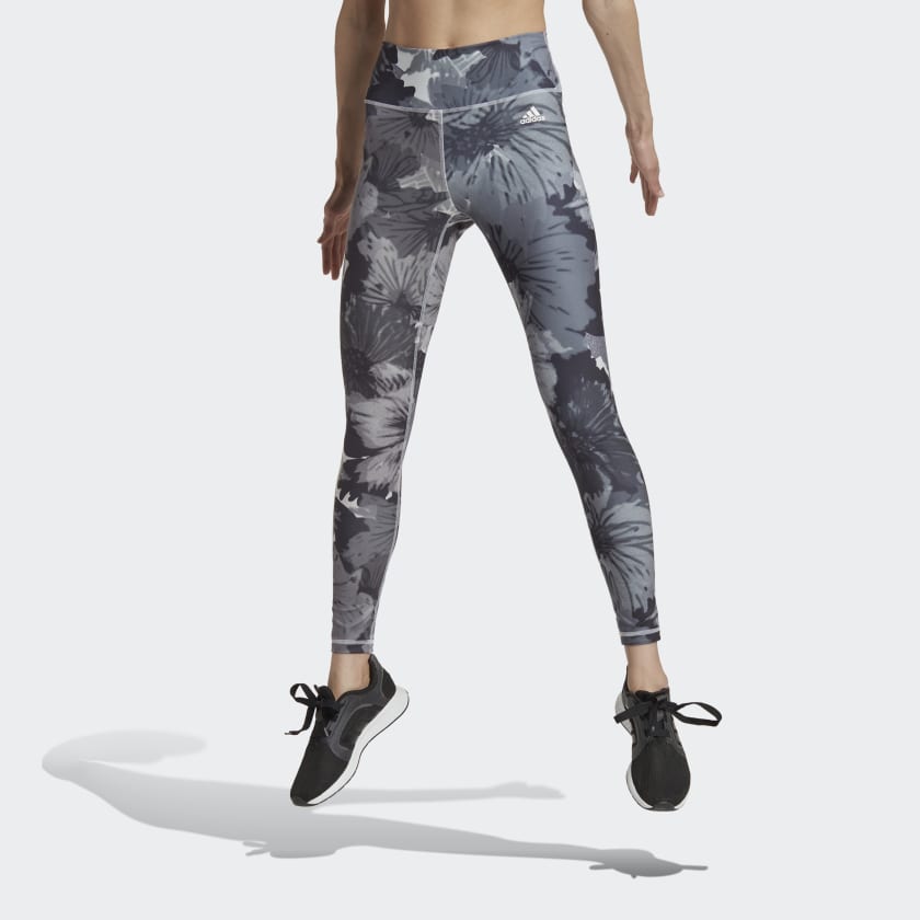 adidas Training Printed High-Waisted Leggings - Grey | Women's | adidas