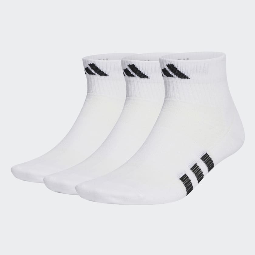 adidas Performance Light Mid-Cut Training Socks 3 Pairs - White ...