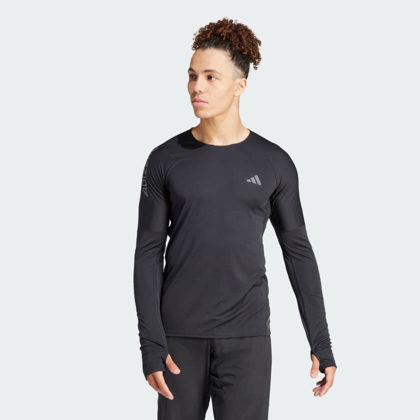アディダス アディゼロ ランニング 長袖Tシャツ - ブラック | アディダス ジャパン