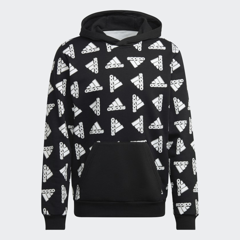 Adidas hoodie top logo down sleeve