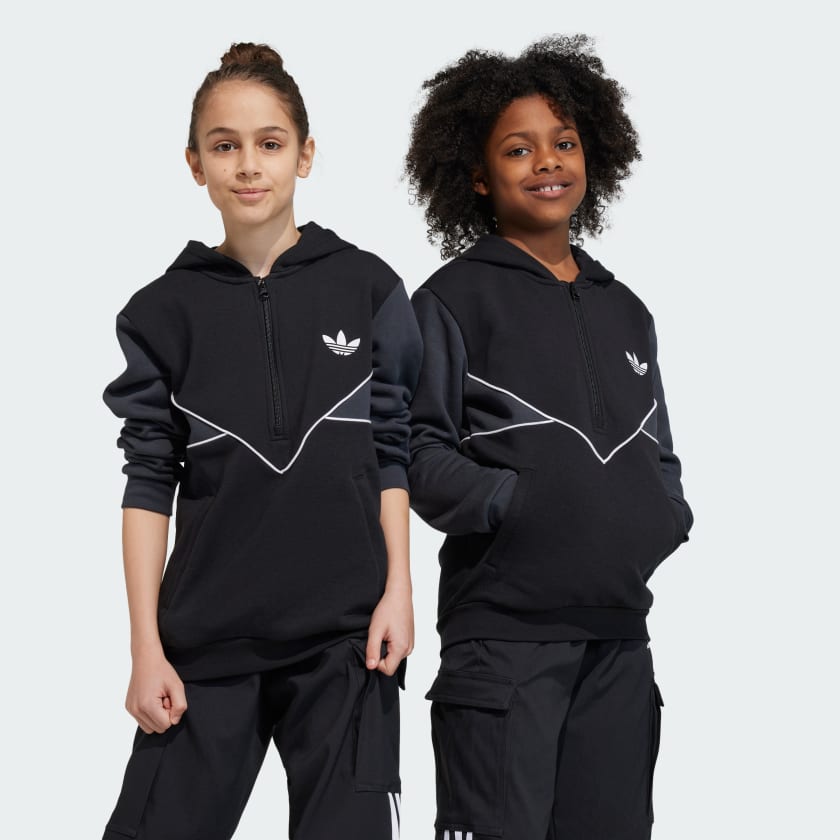 adidas Adicolor Half Zip Hoodie Zwart adidas Offici le Shop