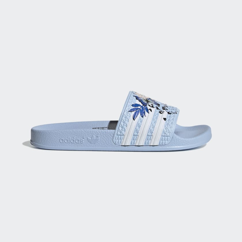 Adidas slides women blue online