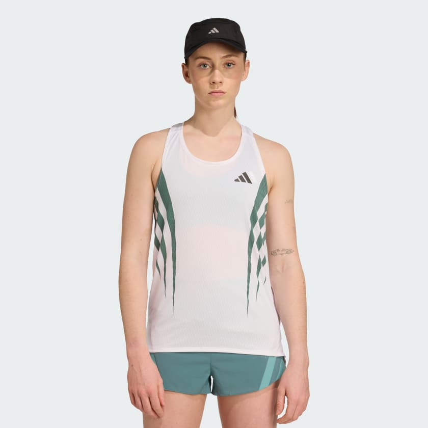 adidas Adizero Archive Running Singlet - White | Free