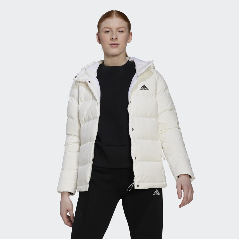 adidas Helionic Hooded Down Jacket - White | Women's Hiking | adidas US