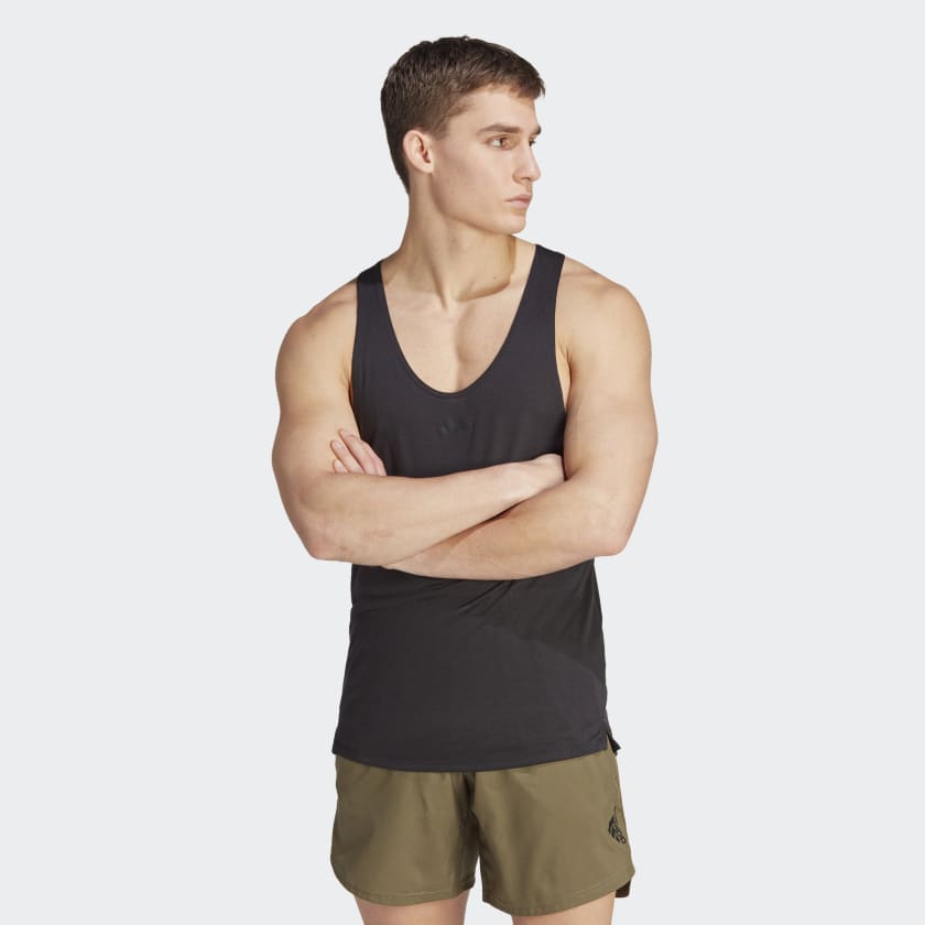 adidas Workout Stringer Tank Top - Black, Men's Training