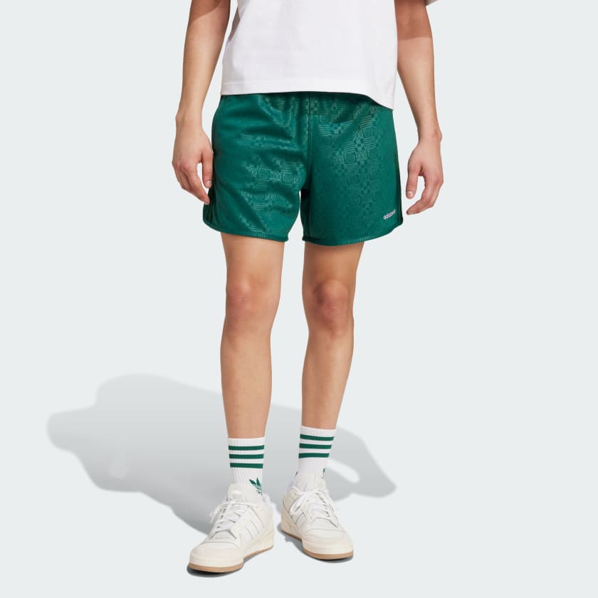 adidas 80s Embossed 3 Stripes Sprinter Shorts Green Free Shipping with adiClub adidas Canada