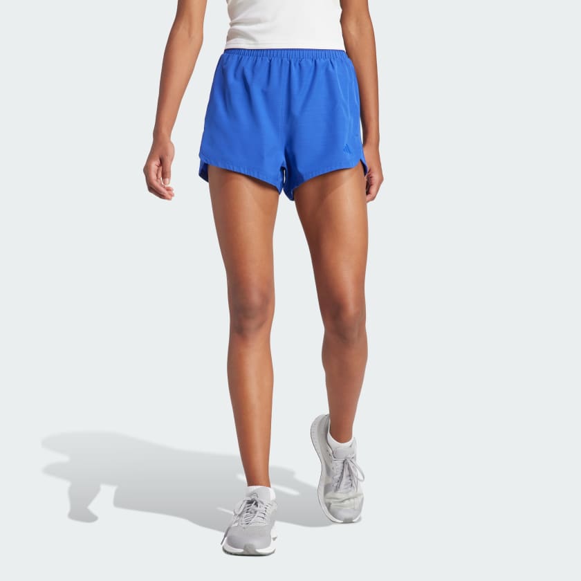 adidas Pacer Training 3 Stripes Woven High Rise Shorts Blue Free Shipping with adiClub adidas US