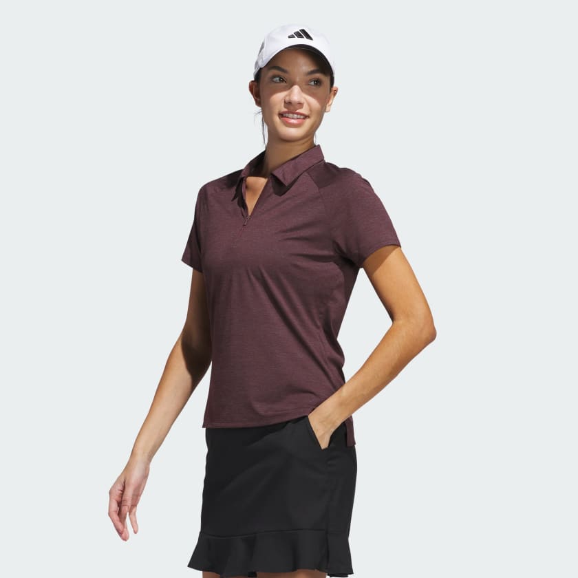 adidas Ultimate365 Heathered Twistknit Polo Shirt - Red