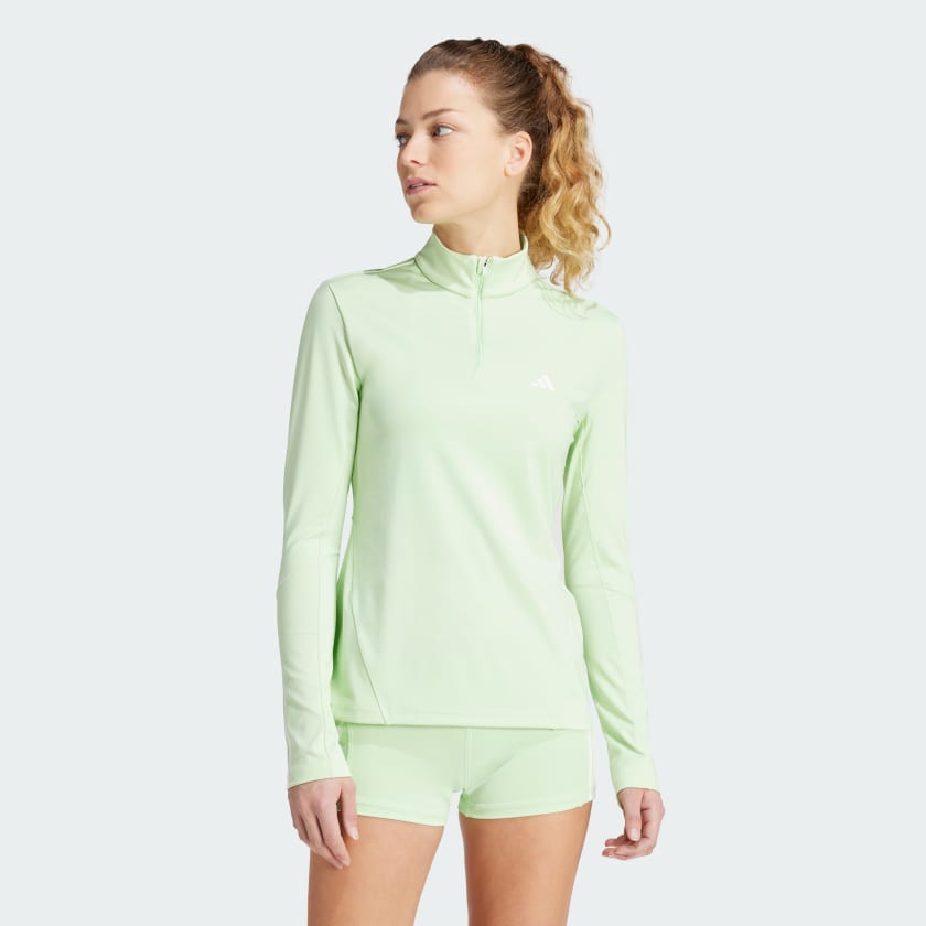 adidas Veste de surv tement de training zip 1 4 Hyperglam Vert