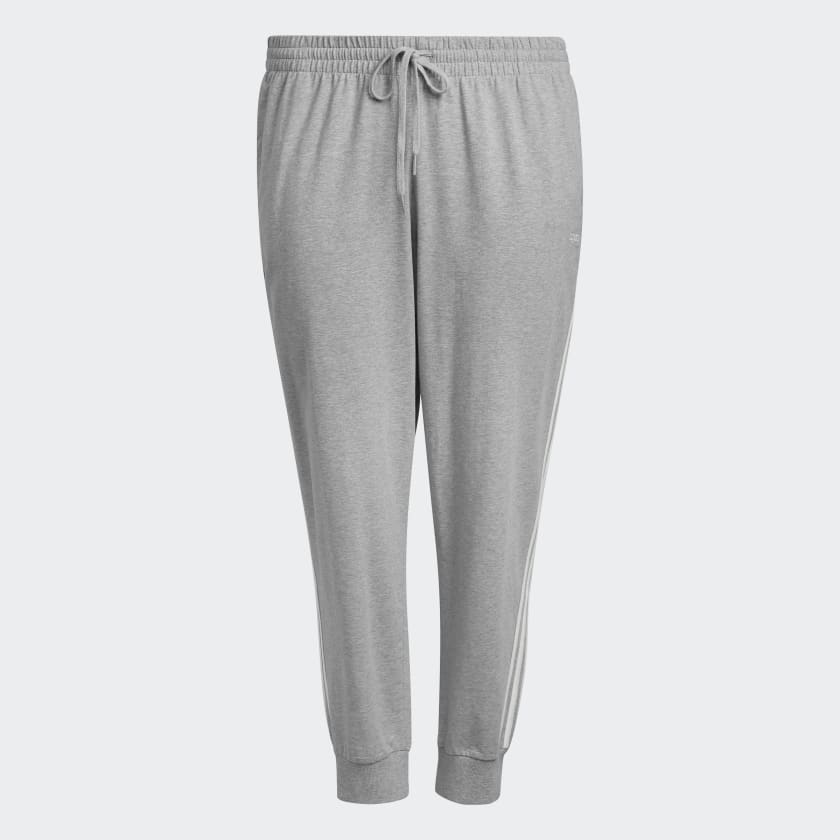 adidas Essentials 3-Stripes Pants (Plus Size) - Grey