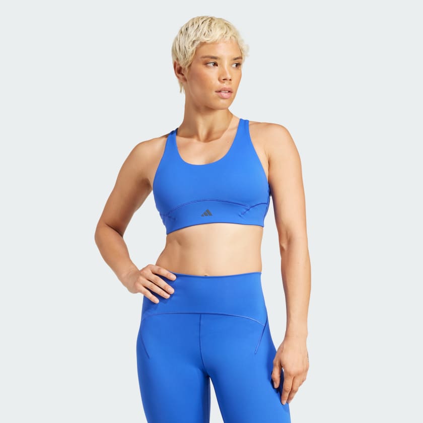 adidas All Me Luxe Medium-Support Bra - Blue | Free Shipping with adiClub |  adidas US