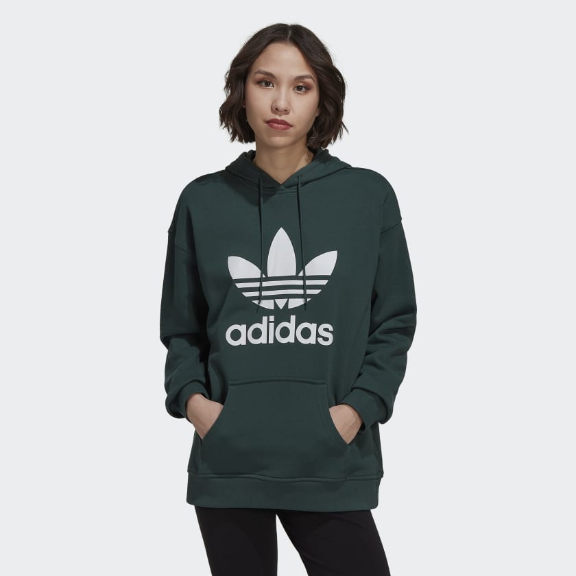 adidas Adicolor Trefoil Hoodie - Green Women's Lifestyle | adidas US