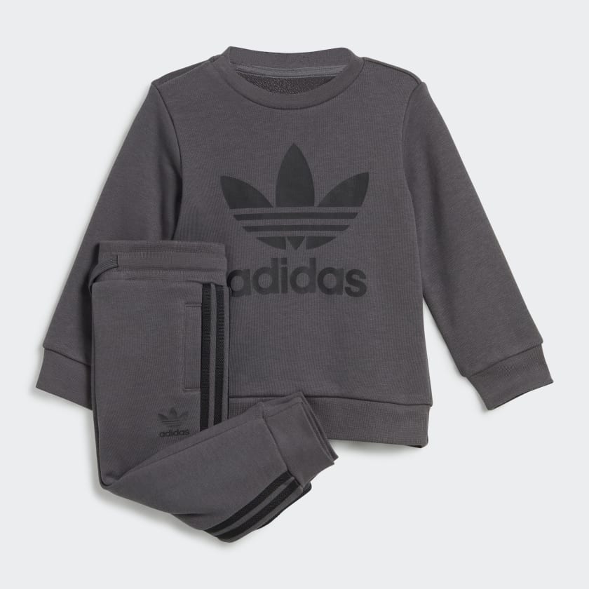 adidas Adicolor Crew Sweatshirt Kids\' Lifestyle Set | - Grey US adidas 