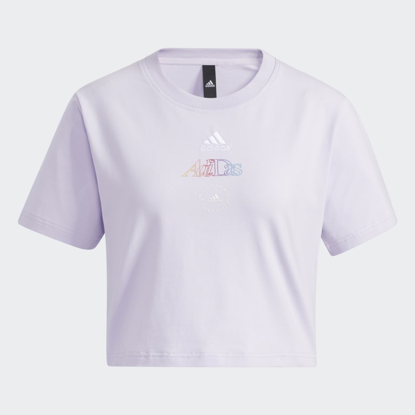 Adidas crop graphic tee online