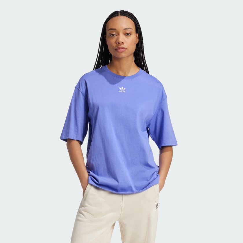 adidas Essentials Boyfriend T Shirt Blue adidas UK