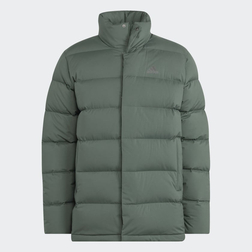 adidas Helionic Mid Length Down Jacket Green adidas UK
