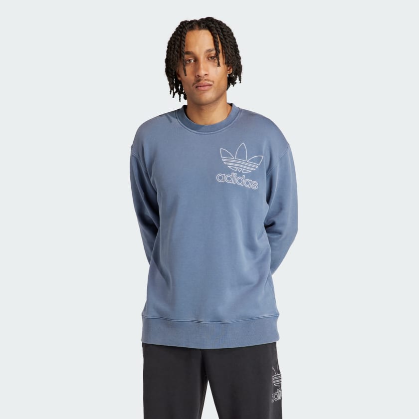 adidas Adicolor Outline Trefoil Crewneck Sweatshirt Blue adidas Deutschland