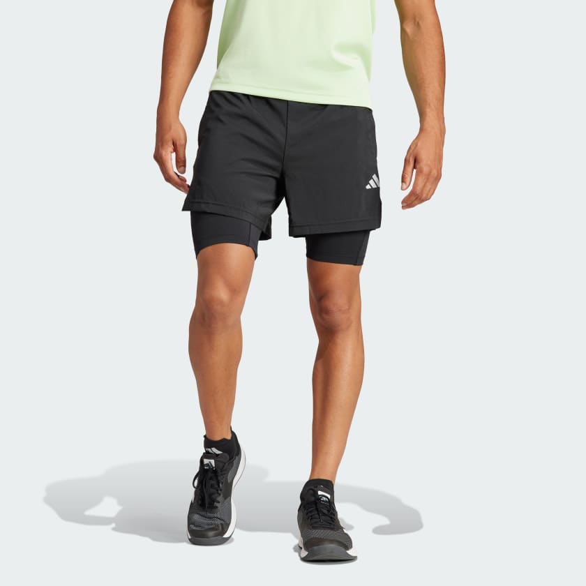 adidas Designed for Running 2-in-1 Recycled Running Shorts, Black, S