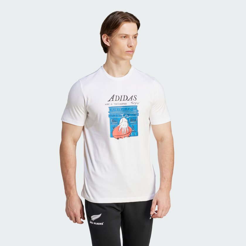 adidas Rugby Tryomphe Graphic T shirt Wit adidas Offici le Shop