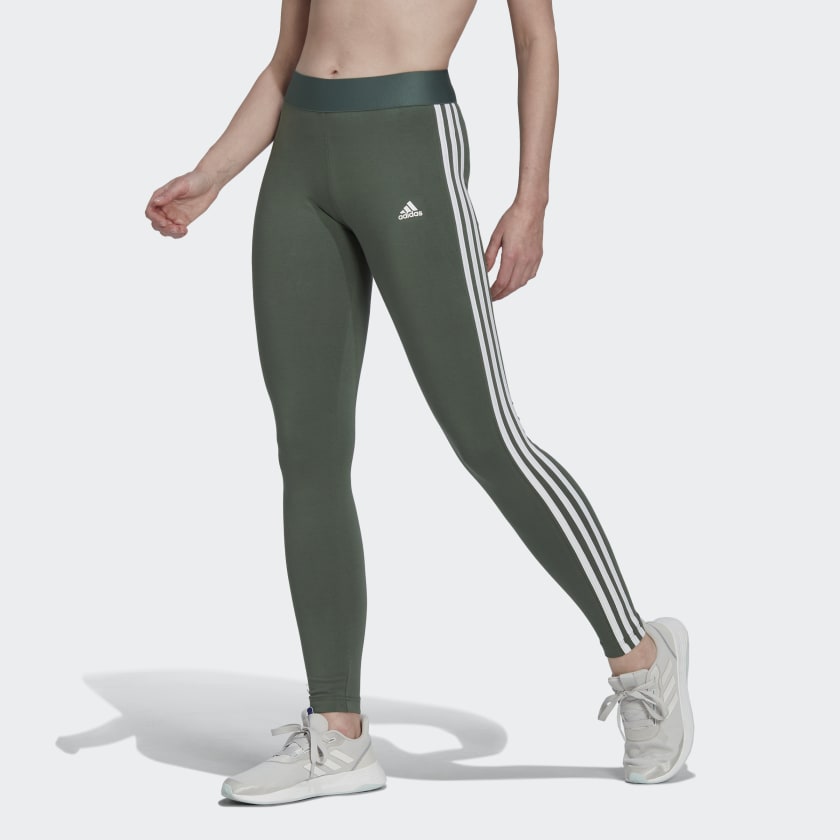 adidas Womens 3 Stripes HIGH Rise Cotton Leggings with Chenille Chalk White  Small - ShopStyle Activewear Pants