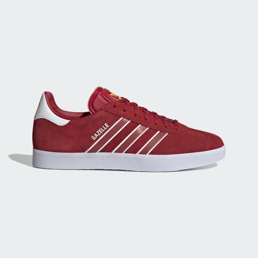 Gazelle adidas top rouge homme