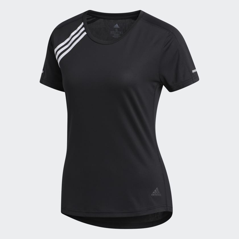 adidas 3 Stripes Run Tee Black adidas Malaysia