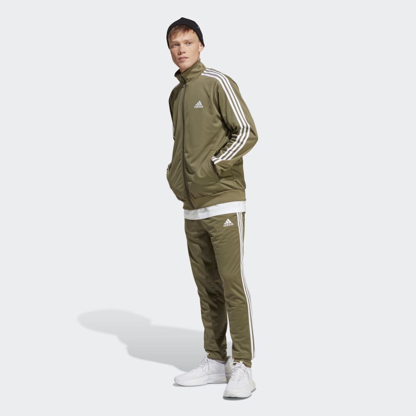 adidas Basic 3-Stripes Tricot Track Suit - Green | adidas Canada