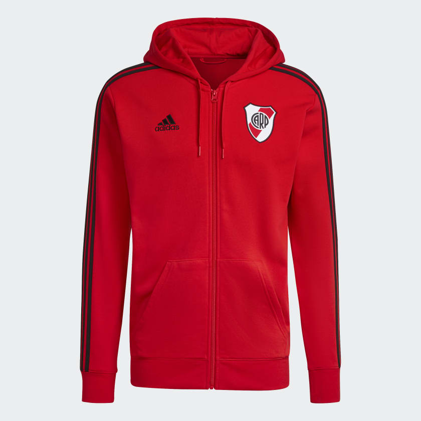 adidas River Plate 3 Stripes Hoodie Red Free Shipping with adiClub adidas US