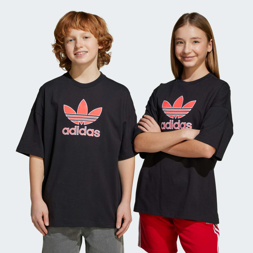 adidas Oversize Trefoil Tee - Black | Free Shipping with