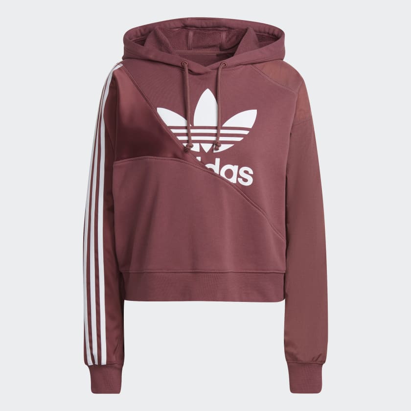 Adidas trefoil online hoodie burgundy