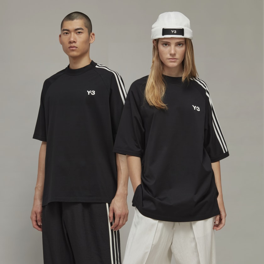 Tee adidas | adidas Short | Lifestyle US - Sleeve Unisex Black 3-Stripes Y-3