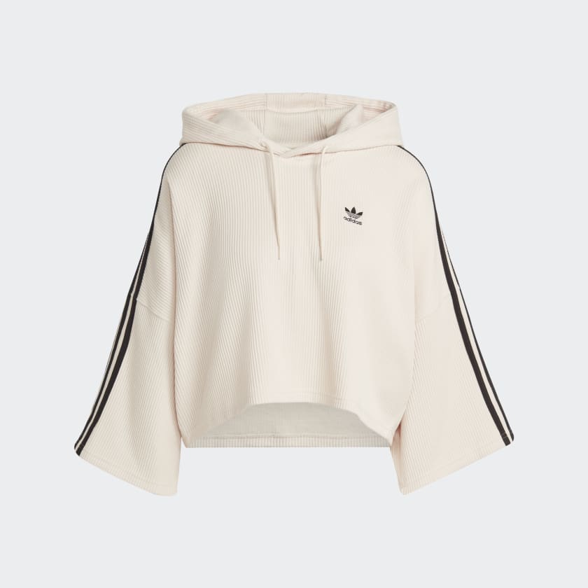 adidas Crop Hoodie - White | Free Shipping with adiClub
