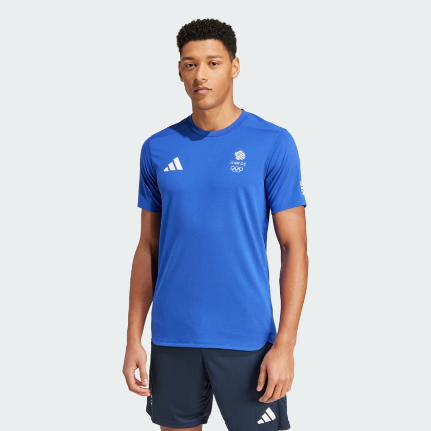 adidas Team GB Workout T Shirt Blue Free Delivery adidas UK