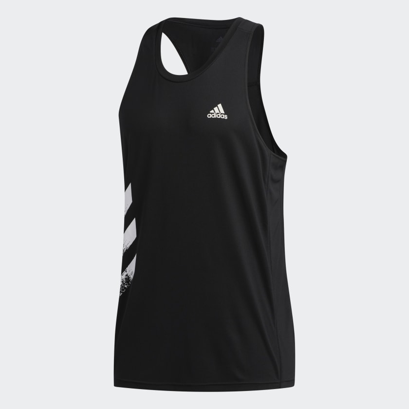 Adidas 3 stripe singlet on sale