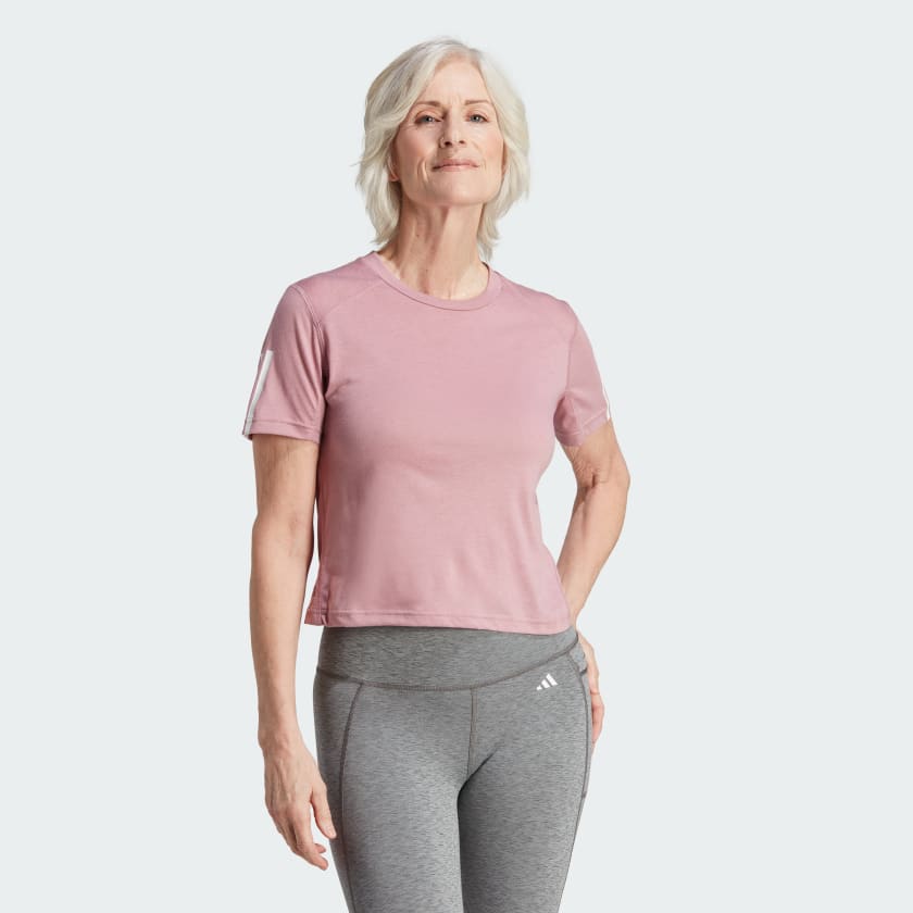 Pink adidas sale crop top