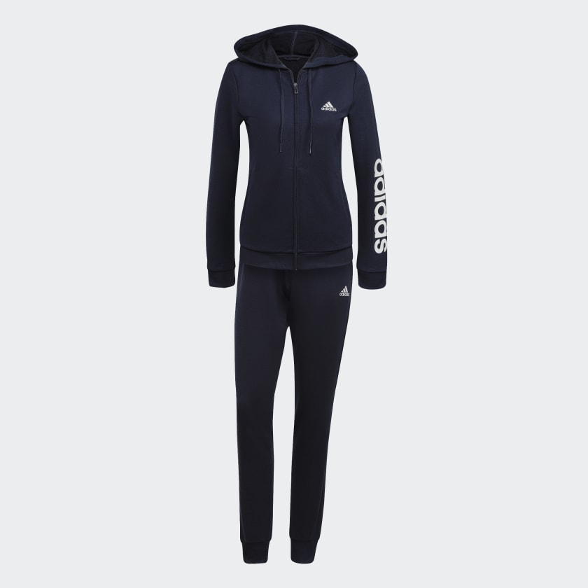 adidas Essentials Logo French Terry Track Suit Blue adidas UK