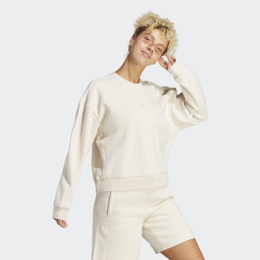 adidas ALL SZN Fleece Sweatshirt - Beige | Women's Lifestyle | adidas US