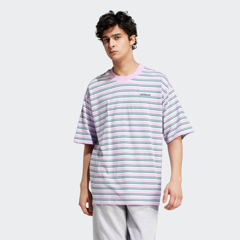 T shirt adidas rayé shop