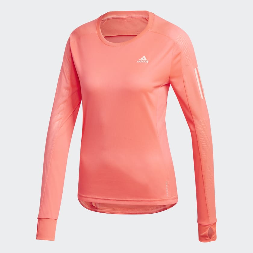 adidas Own the Run Long Sleeve Tee Pink adidas Vietnam