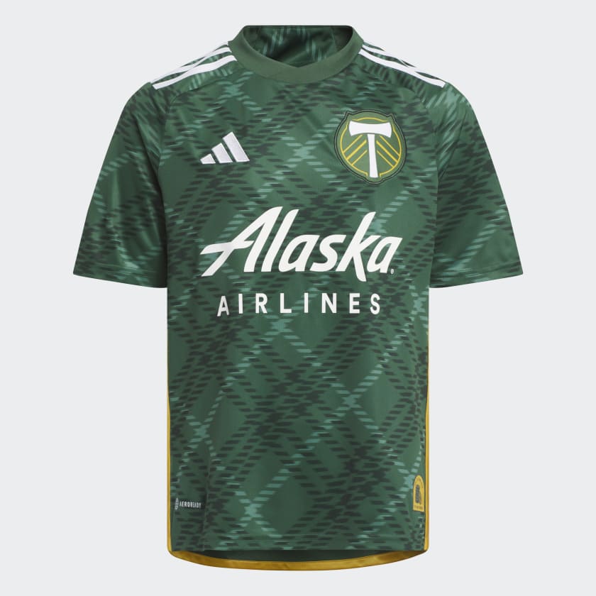 adidas Youth Boys MLS Portland Timbers Soccer Jersey New L (14-16)