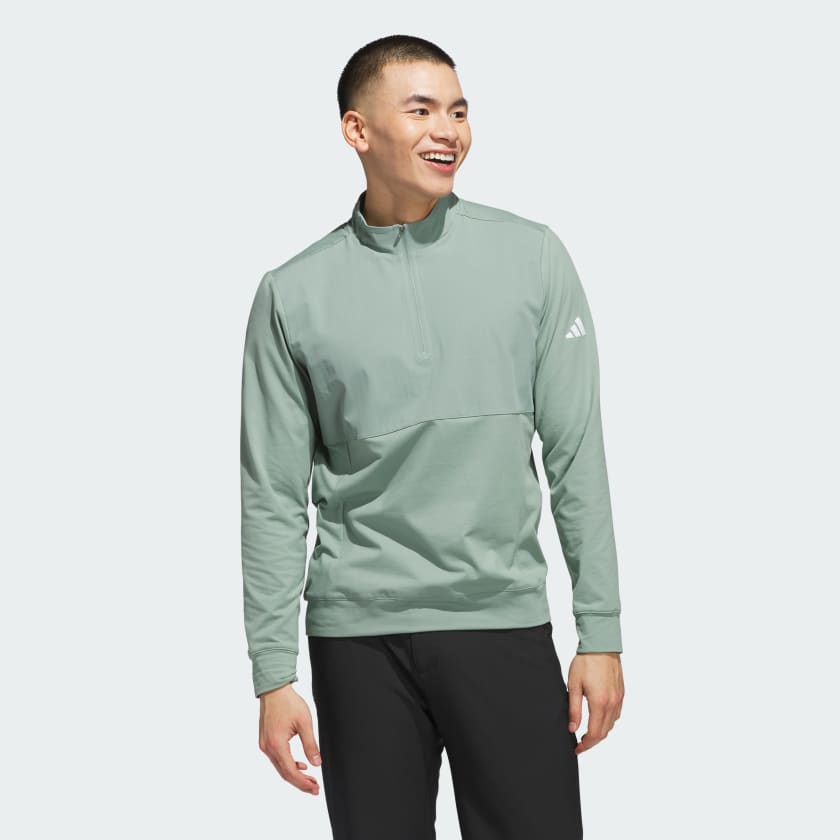 adidas Ultimate365 Tour Quarter-Zip Pullover - Green | Free