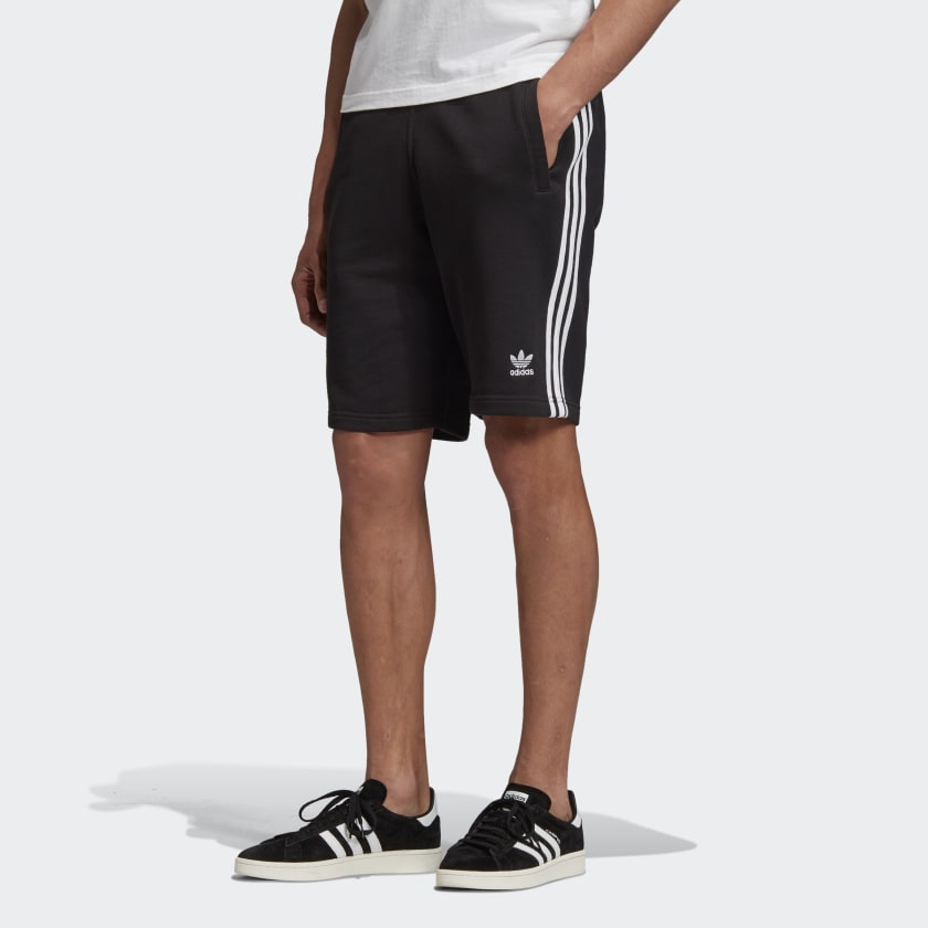adidas 3-Stripes Sweat Shorts - Black | Lifestyle | adidas US