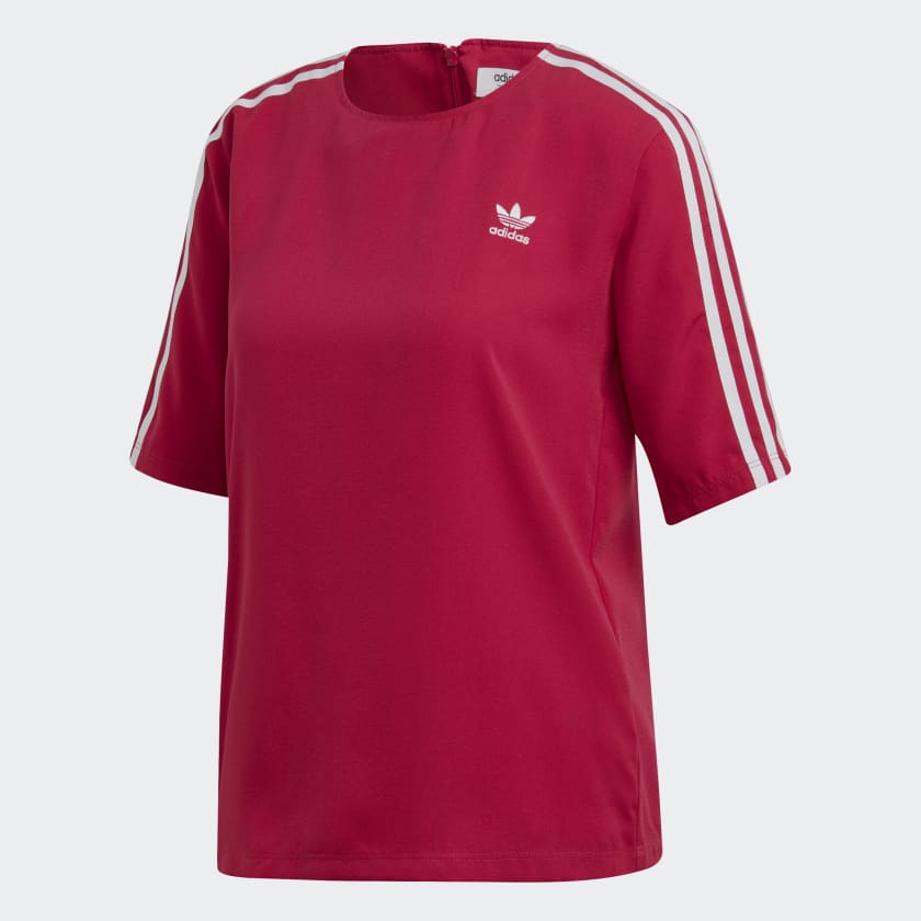 adidas 3 stripes tee pink