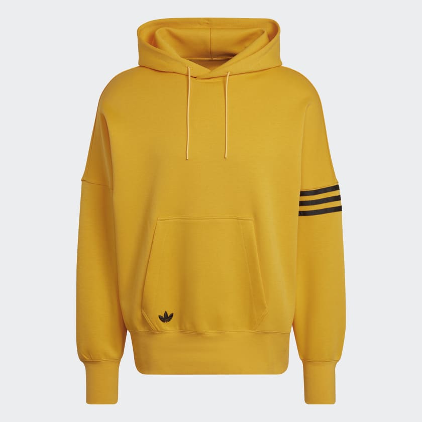 Yellow adidas hoodie with black stripes 2025