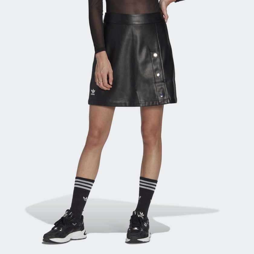 adidas adicolor Trefoil Faux Leather Skirt - Black | Women's Lifestyle | adidas