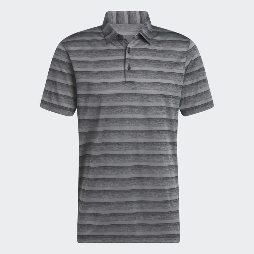 adidas Two-Colour Striped Golf Polo Shirt - Black/Blue adidas Two-Colour Striped Golf Polo Shirt - Black/Blue