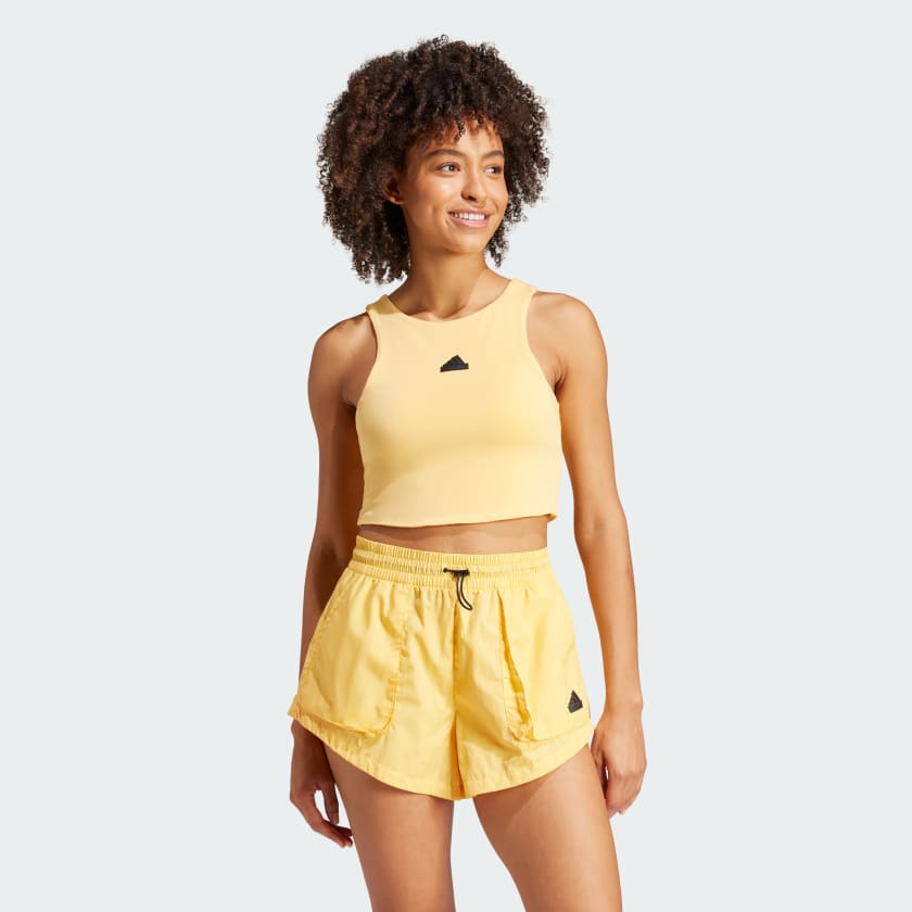 Adidas equipment yellow cropped sweatshirt discount